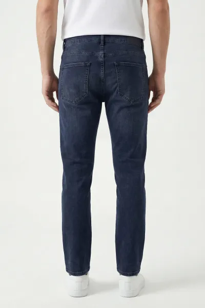 Lacivert Regular Fit Likralı Erkek Kot Pantolon 430675