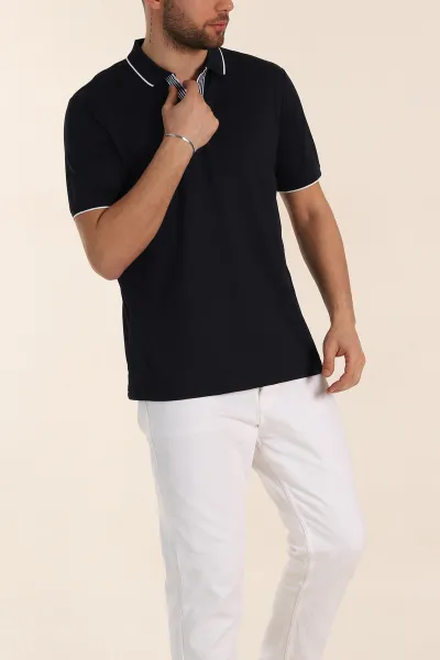 Lacivert Regular Fit Polo Yaka Erkek Tişört 338472