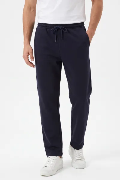 Lacivert Regular Fit Üç Fit Şardonlu Erkek Eşofman Altı 501315