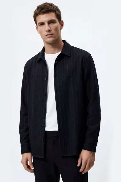 lacivert-regular-fit-uzun-kollu-cizgili-erkek-gomlek-419345