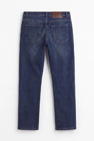 Lacivert Regular Fit Yeni Sezon Cep Detay Likralı Erkek Kot Pantolon 497237