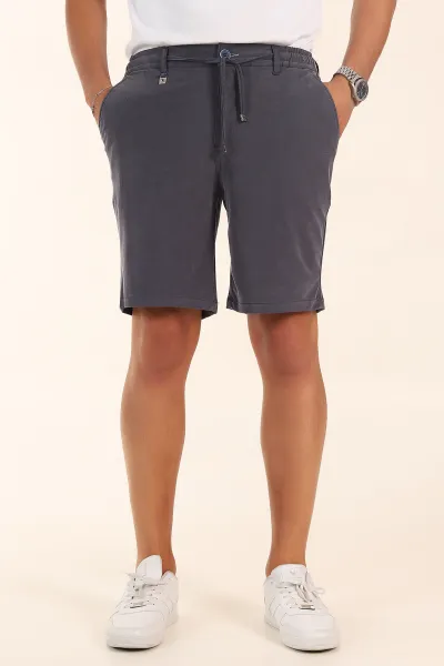 Lacivert Relaxed Fit Bel Lastikli Likralı Erkek Şort 380967