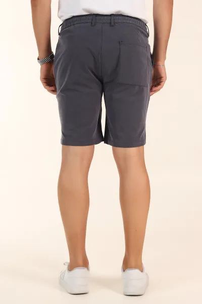 Lacivert Relaxed Fit Bel Lastikli Likralı Erkek Şort 380967