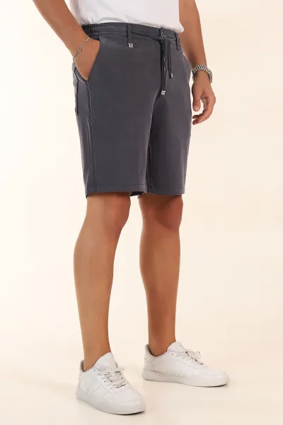 Lacivert Relaxed Fit Bel Lastikli Likralı Erkek Şort 380967