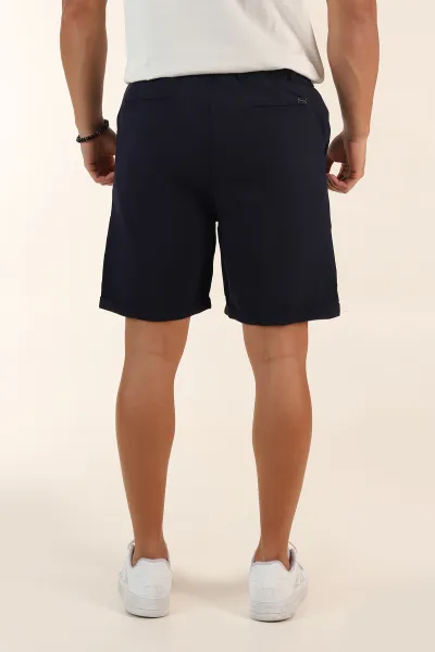 Lacivert Relaxed Fit Double Kumaş Duble Paça Erkek Şort 382256