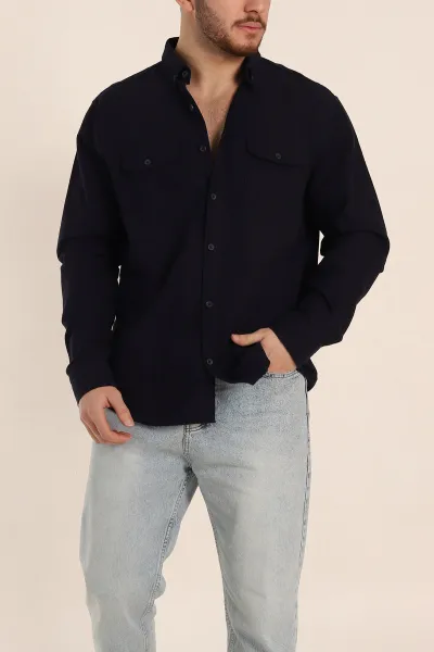 lacivert-relaxed-fit-gabardin-cift-cep-detayli-ata-yaka-erkek-gomlek-339104