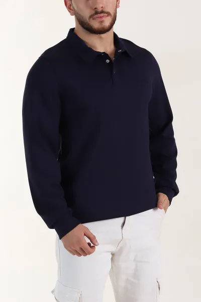 lacivert-relaxed-fit-oysho-kumas-dugmeli-polo-yaka-erkek-sweatshirt-399522