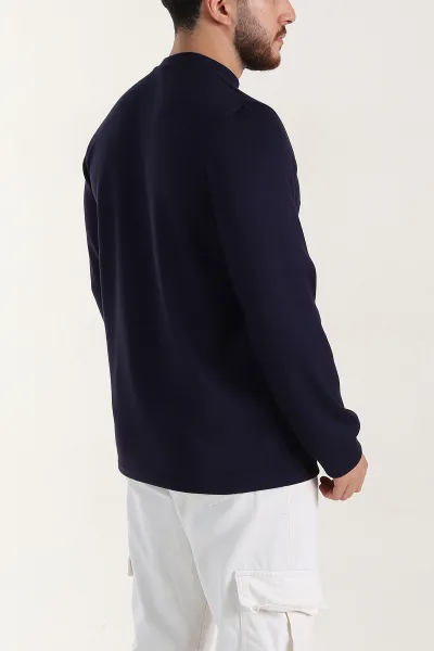 Lacivert Relaxed Fit Oysho Kumaş Kabartma Yazılı Erkek Sweatshirt 399530