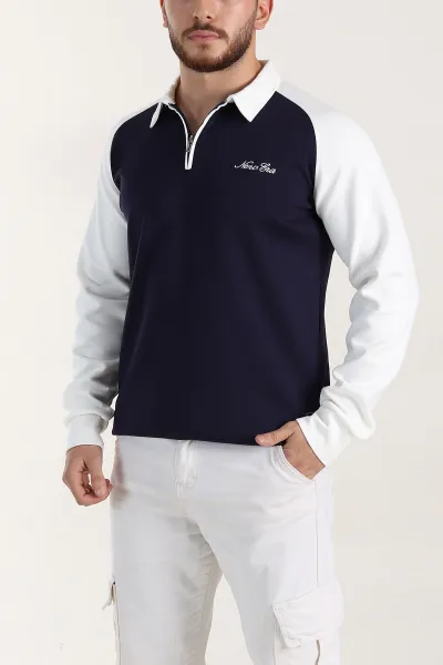 lacivert-relaxed-fit-oysho-kumas-reglan-kollu-erkek-sweatshirt-399577