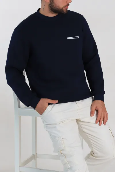 lacivert-relaxed-fit-uc-ip-sardonlu-kabartma-detayli-erkek-sweatshirt-309901