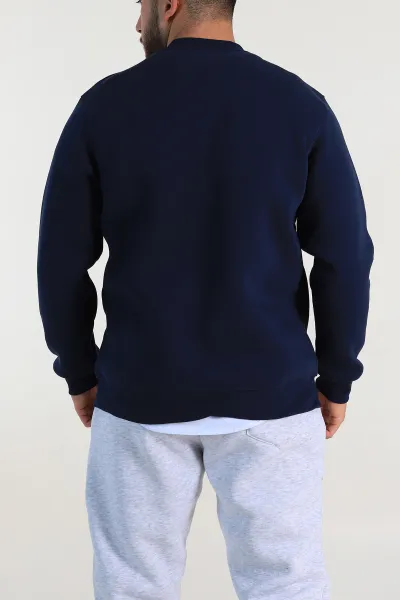 Lacivert Relaxed Fit Üç İp Şardonlu Logo Detaylı Erkek Sweatshirt 309856