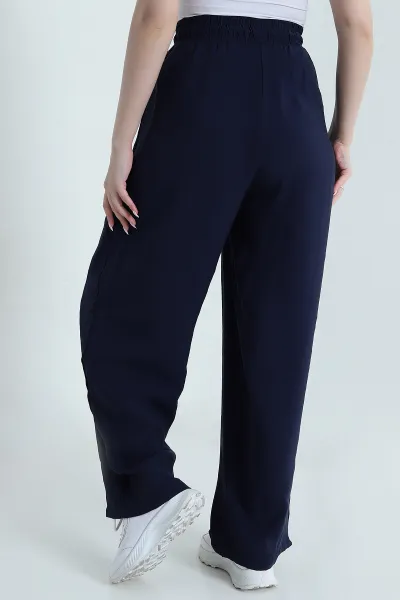 Lacivert Salaş Pileli Cepli Tencel Kadın Pantolon 462051