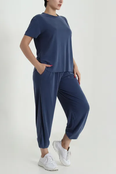 Lacivert Şalvarlı Modal Kadın İkili Takım 479518
