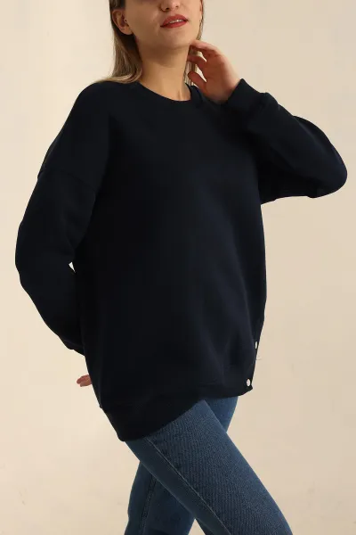 Lacivert Şardonlu Bayan Sweat 224820
