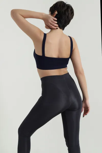 Lacivert Seamless Askılı Crop Büstiyer 423257