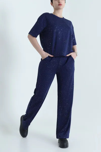 Lacivert Simli Modal Kadın İkili Takım 439840