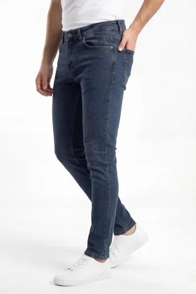 Lacivert Skinny Fit Likralı Erkek Kot Pantolon 430949