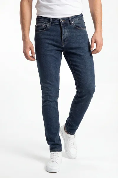 Lacivert Skinny Fit Likralı Erkek Kot Pantolon 430949