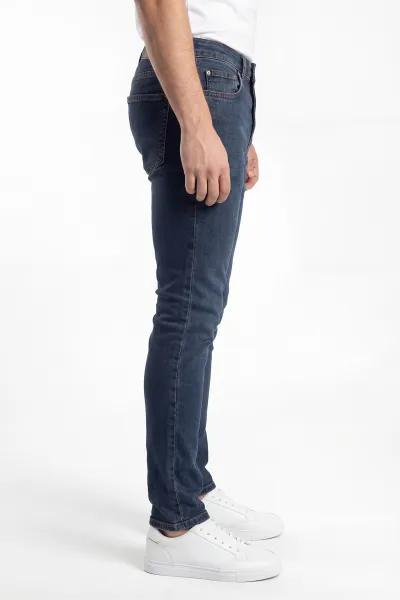 Lacivert Skinny Fit Likralı Erkek Kot Pantolon 430949