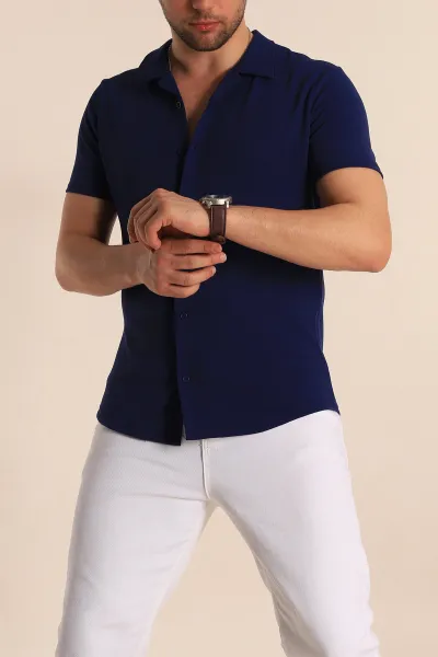 lacivert-slim-fit-apas-yaka-erkek-krep-gomlek-260929