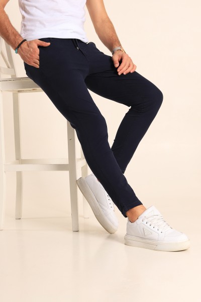 Lacivert Slim Fit Duble Paça Chino Pantolon 218361