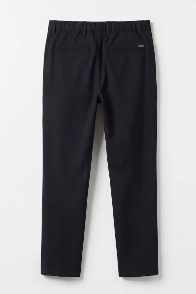 Lacivert  Slim Fit Duble Paça Erkek Pantolon 493251