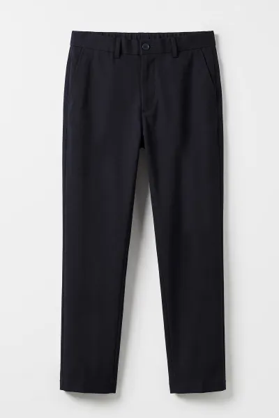 Lacivert  Slim Fit Duble Paça Erkek Pantolon 493251