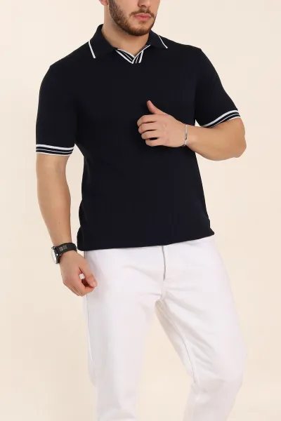 lacivert-slim-fit-patli-polo-yaka-kisa-kollu-erkek-triko-tisort-338582