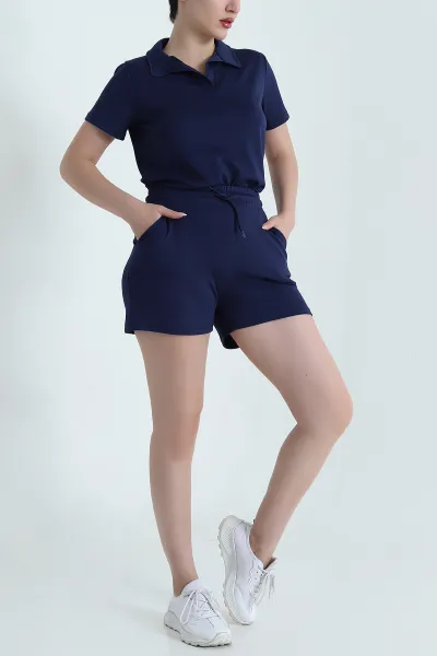 Lacivert Şortlu Modal Kadın İkili Takım 470049