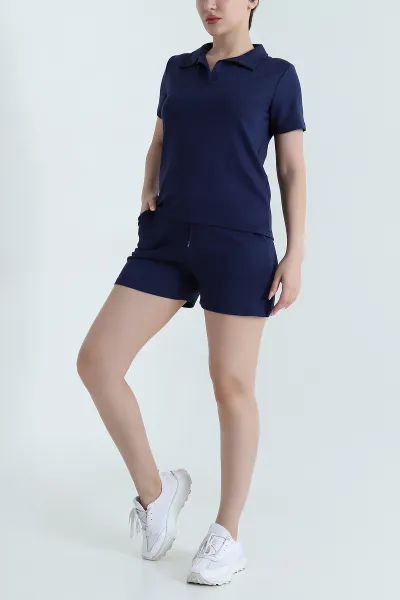 Lacivert Şortlu Modal Kadın İkili Takım 470049