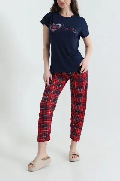 Lacivert Stella Viskon Kadın Pijama Takımı 434401