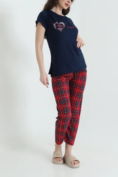 Lacivert Stella Viskon Kadın Pijama Takımı 434401