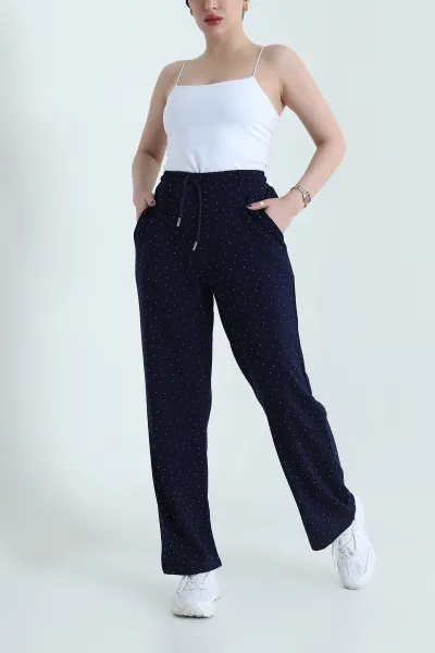 Lacivert Taşlı Modal Kadın Pantolon 450844