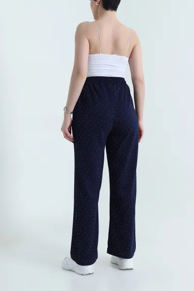 Lacivert Taşlı Modal Kadın Pantolon 450844