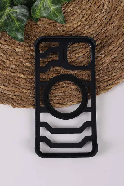 Lacivert TeknoCase İPhone 11 Uyumlu Creative Fiber Case Serisi Lens Hediyeli Vakumlu Sert Silikon Telefon Kılıfı 430893