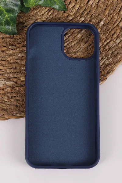 Lacivert TeknoCase İPhone 13 Uyumlu Ringy Case Serisi Standlı Lens Hediyeli Sert Silikon Telefon Kılıfı 450164