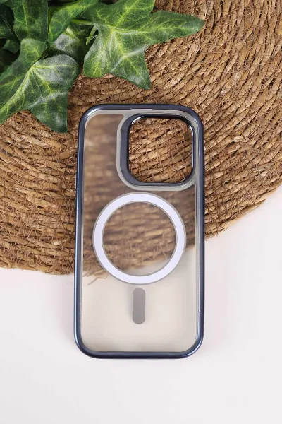 Lacivert TeknoCase İphone 14 Pro Uyumlu Believe Serisi Lens Hediyeli Silikon Telefon Kılıfı 472499
