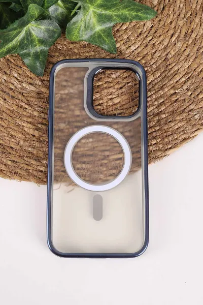 Lacivert TeknoCase İphone 15 Pro Max Uyumlu Believe Serisi Lens Hediyeli Silikon Telefon Kılıfı 472524