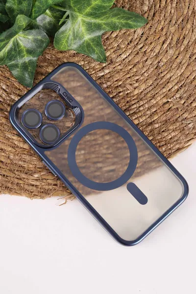 Lacivert TeknoCase İphone 15 Pro Uyumlu Believe Serisi Lens Hediyeli Silikon Telefon Kılıfı 472514