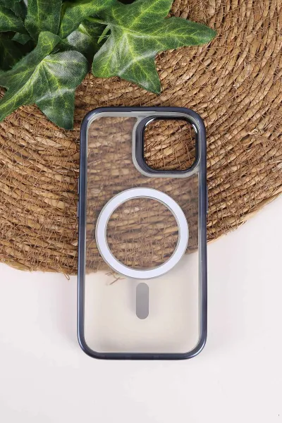Lacivert TeknoCase İphone 15 Uyumlu Believe Serisi Lens Hediyeli Silikon Telefon Kılıfı 472509