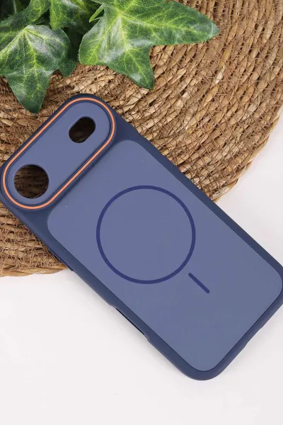 Lacivert TeknoCase İPhone 17 Air Uyumlu Vincent Case Serisi Sert Silikon Telefon Kılıfı 457925