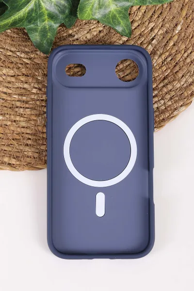 Lacivert TeknoCase İPhone 17 Air Uyumlu Vincent Case Serisi Sert Silikon Telefon Kılıfı 457925