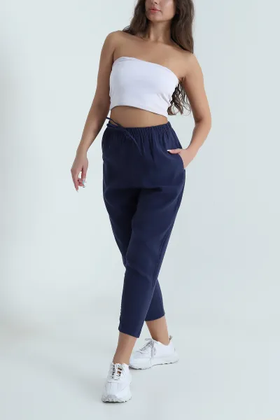 Lacivert Tensel Modal Kadın Şalvar Pantolon 481570