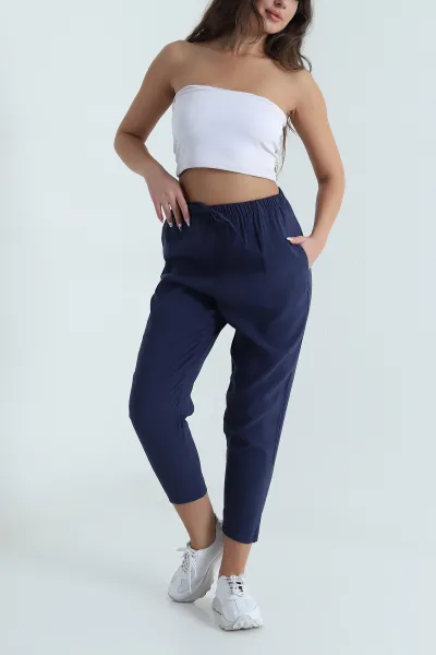 Lacivert Tensel Modal Kadın Şalvar Pantolon 481570
