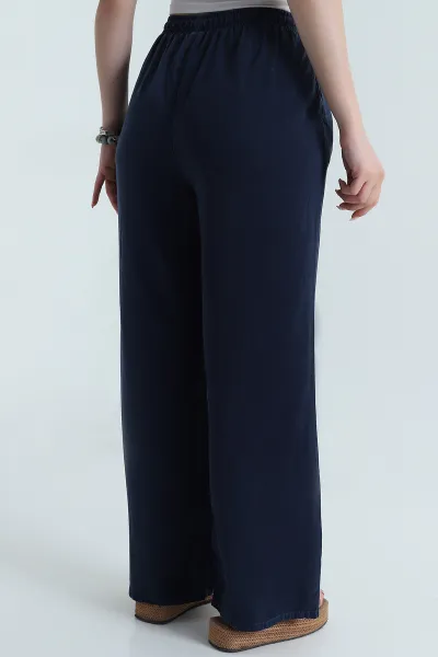 Lacivert Tensel Modal Palazzo Kadın Pantolon 478756