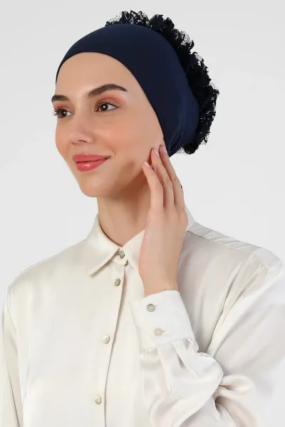 lacivert-tesettur-dikisli-firfirli-bone-454230