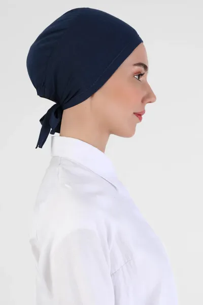 Lacivert Tesettür Düz Dikişli Penye Bone 454211