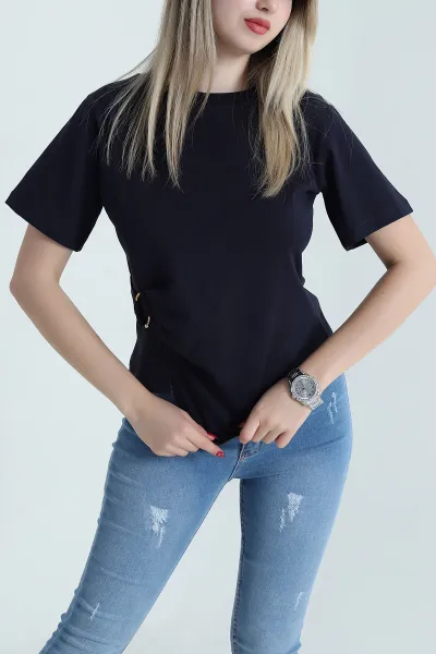 Lacivert Tokalı Süprem Kadın Bluz 471636