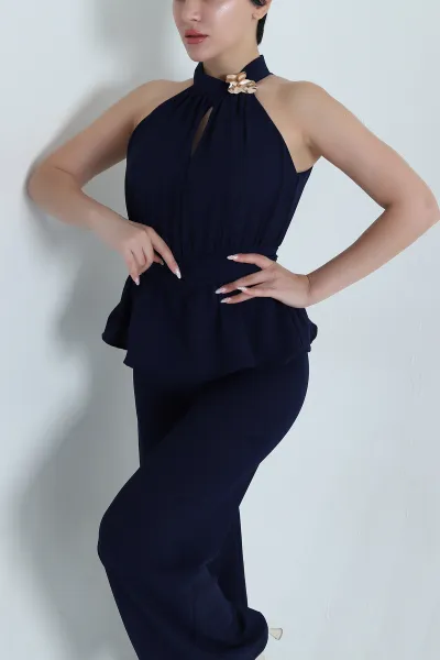 Lacivert Tokalı Yeni Sezon Kadın Tulum 465066