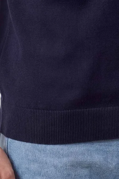 Lacivert Triko Bisiklet Yaka Erkek Tişört 443084